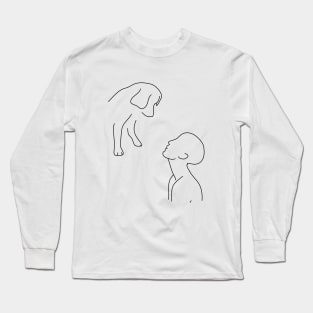 Dog Love Forever Cute Best Friend Pet Art Gift Dogs Paws Together Team Friendship Forever Long Sleeve T-Shirt